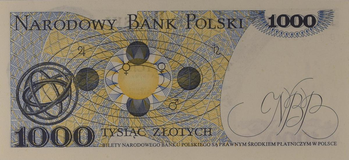 Back of Poland p146b: 1000 Zlotych from 1979