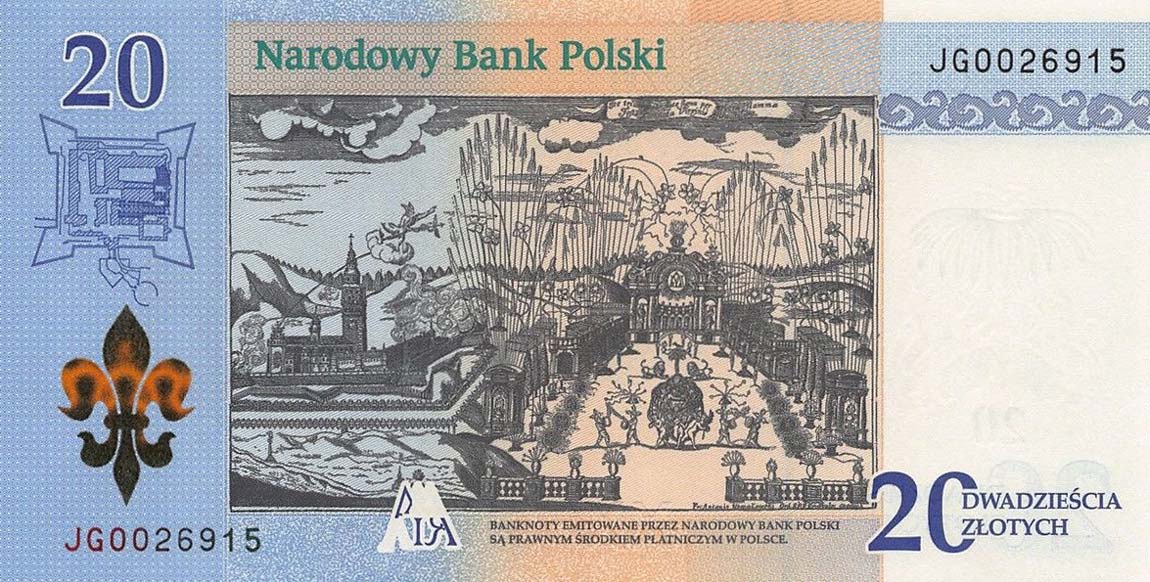 Back of Poland p191a: 20 Zlotych from 2017