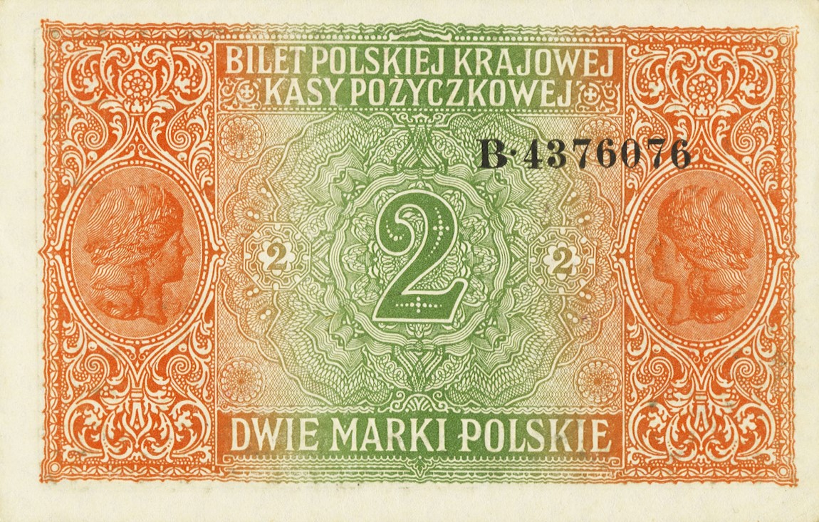 Back of Poland p3: 2 Marki from 1917