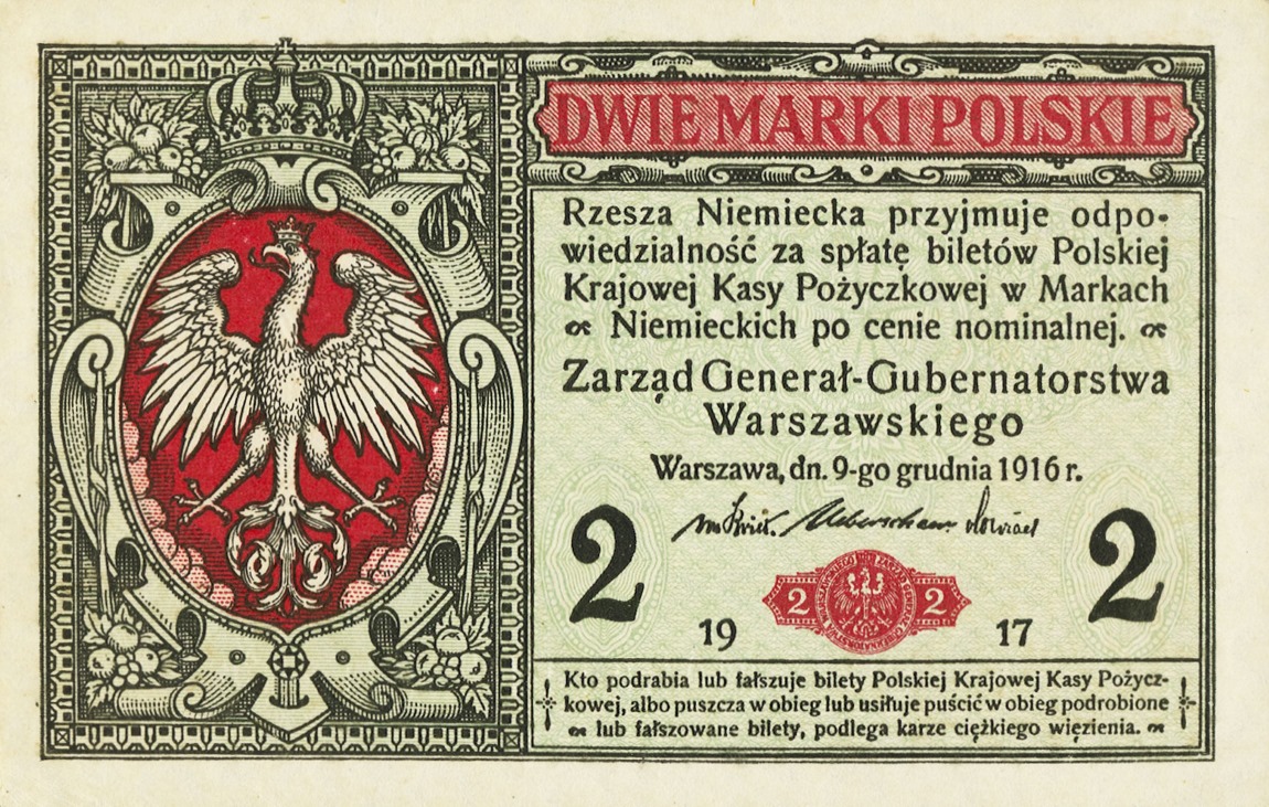 Front of Poland p3: 2 Marki from 1917