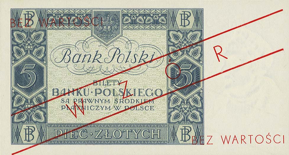 Back of Poland p72s: 5 Zlotych from 1930