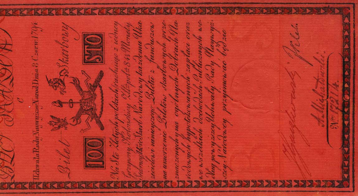 Front of Poland pA5: 100 Zlotych from 1794