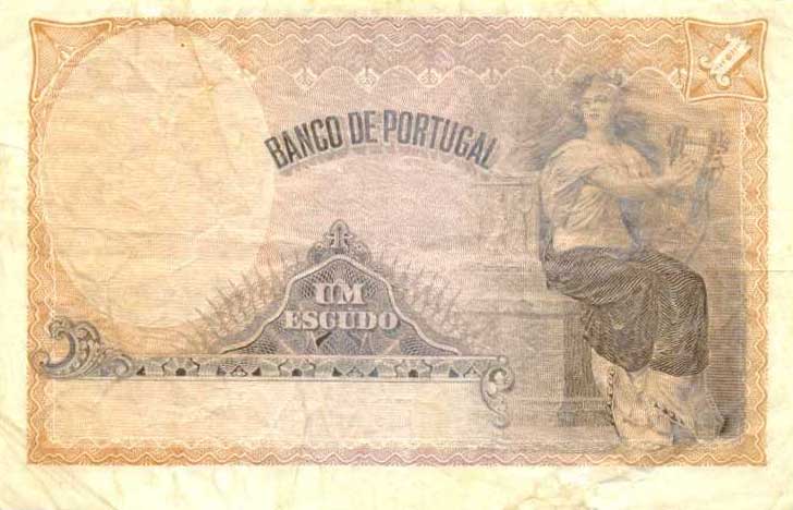 Back of Portugal p113b: 1 Escudo from 1918