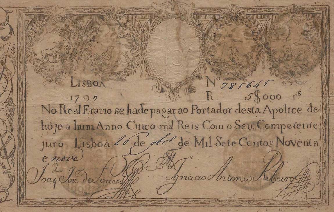 Front of Portugal p11: 5000 Reis from 1799