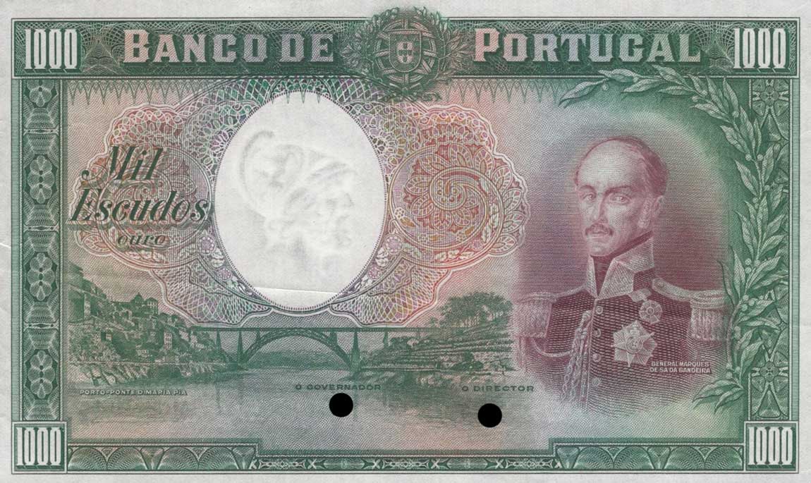 Front of Portugal p145p: 1000 Escudos from 1929