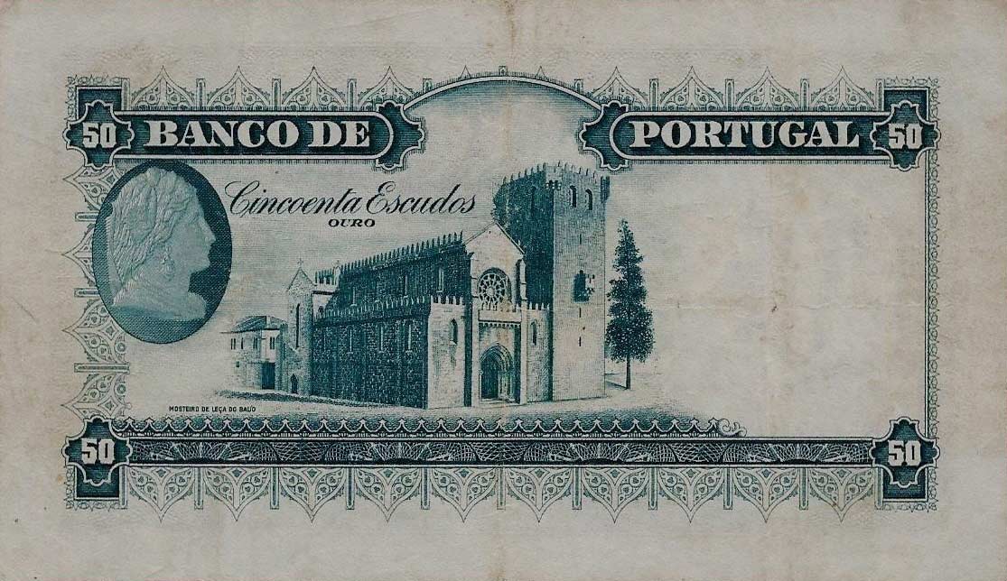 Back of Portugal p149: 50 Escudos from 1938