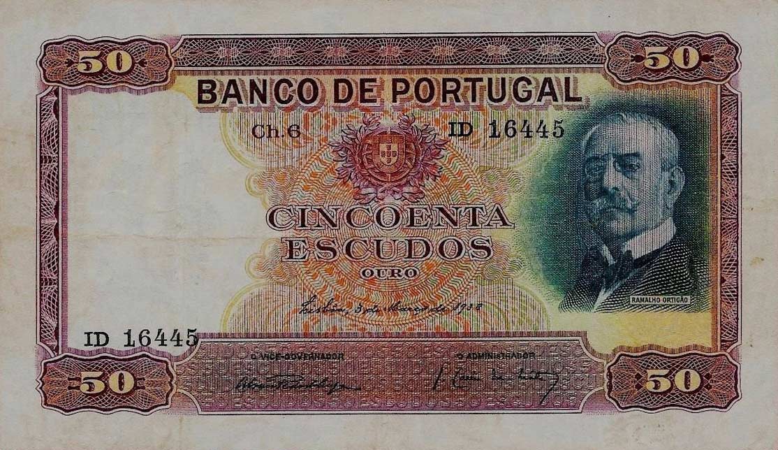 Front of Portugal p149: 50 Escudos from 1938
