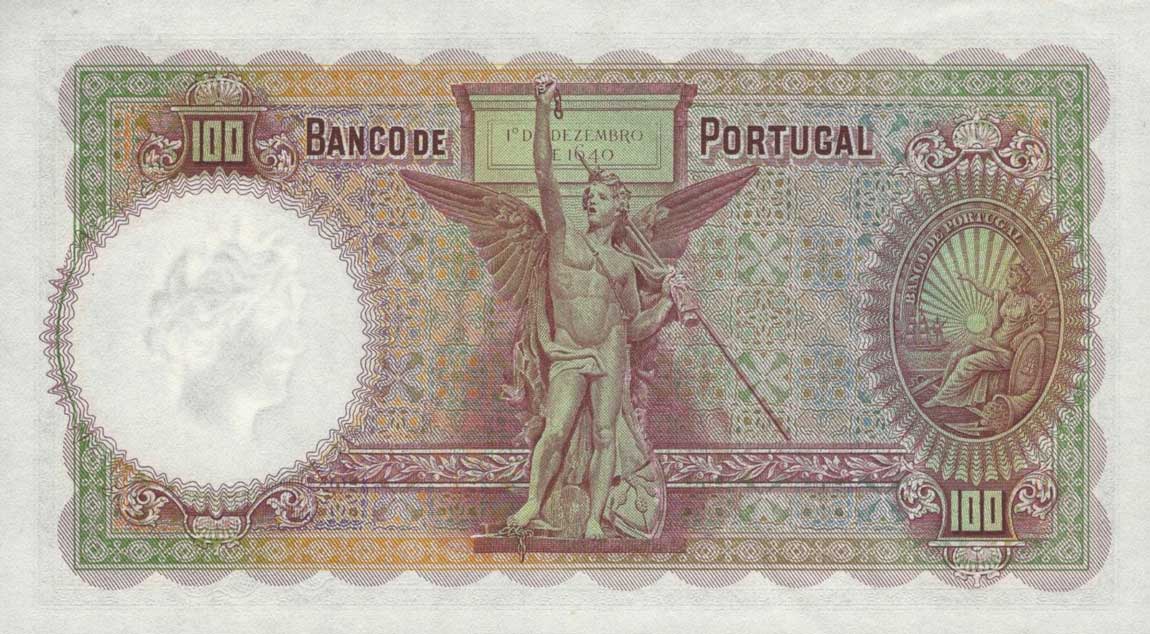 Back of Portugal p150p: 100 Escudos from 1935
