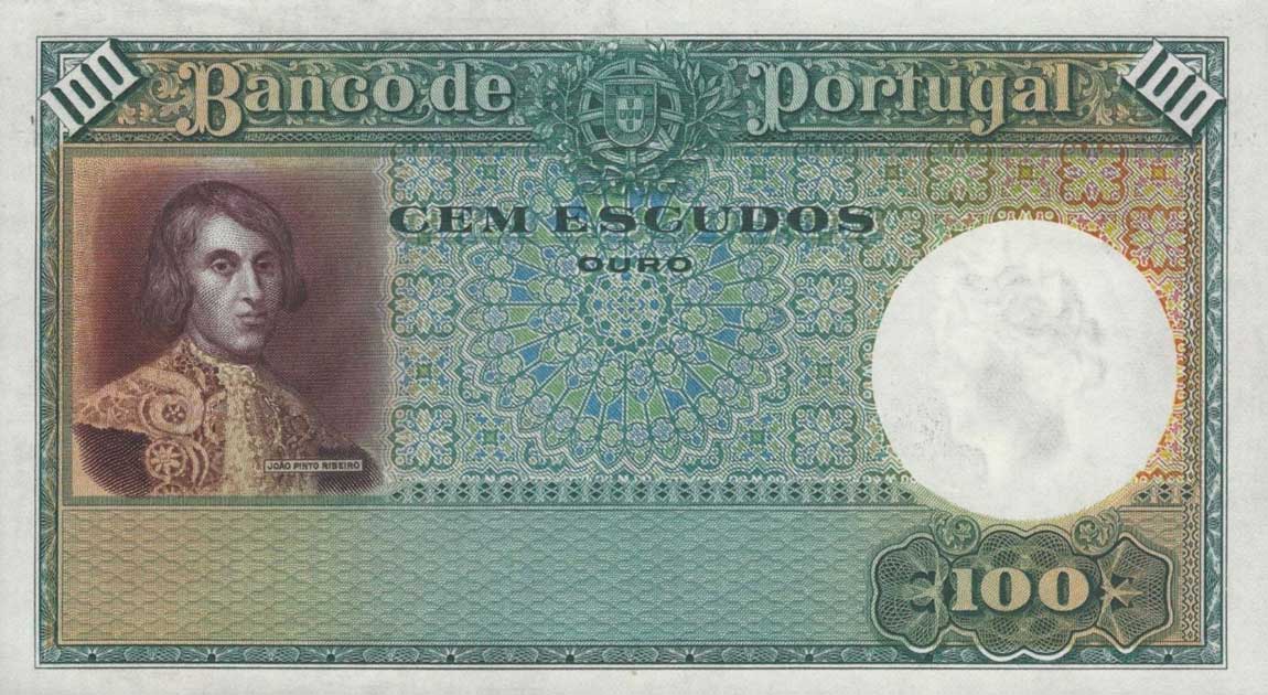 Front of Portugal p150p: 100 Escudos from 1935