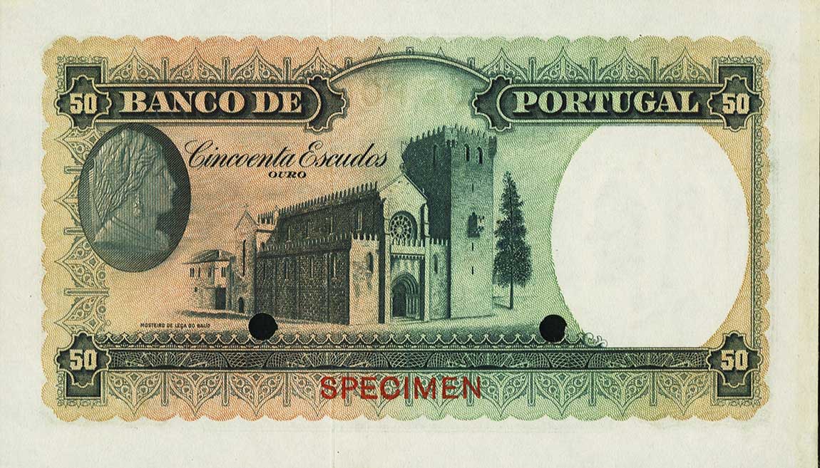 Back of Portugal p154s: 50 Escudos from 1941