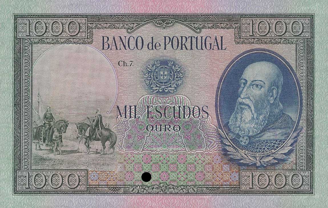 Front of Portugal p156p: 1000 Escudos from 1942