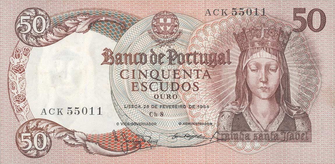 Front of Portugal p168: 50 Escudos from 1964
