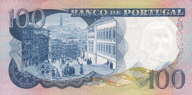 Back of Portugal p169b: 100 Escudos from 1978