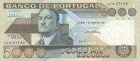 p182d from Portugal: 5000 Escudos from 1985