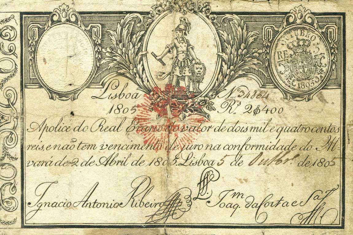 Front of Portugal p21: 2400 Reis from 1826