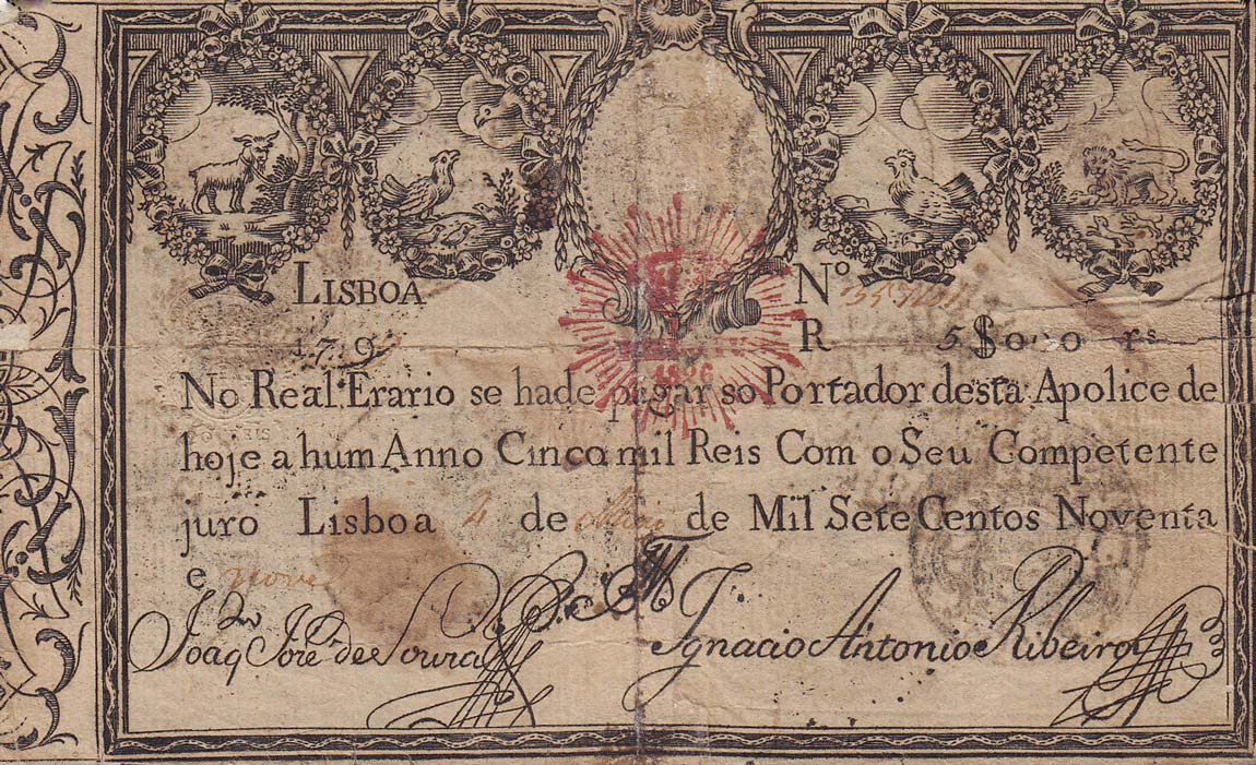 Front of Portugal p23: 5000 Reis from 1826