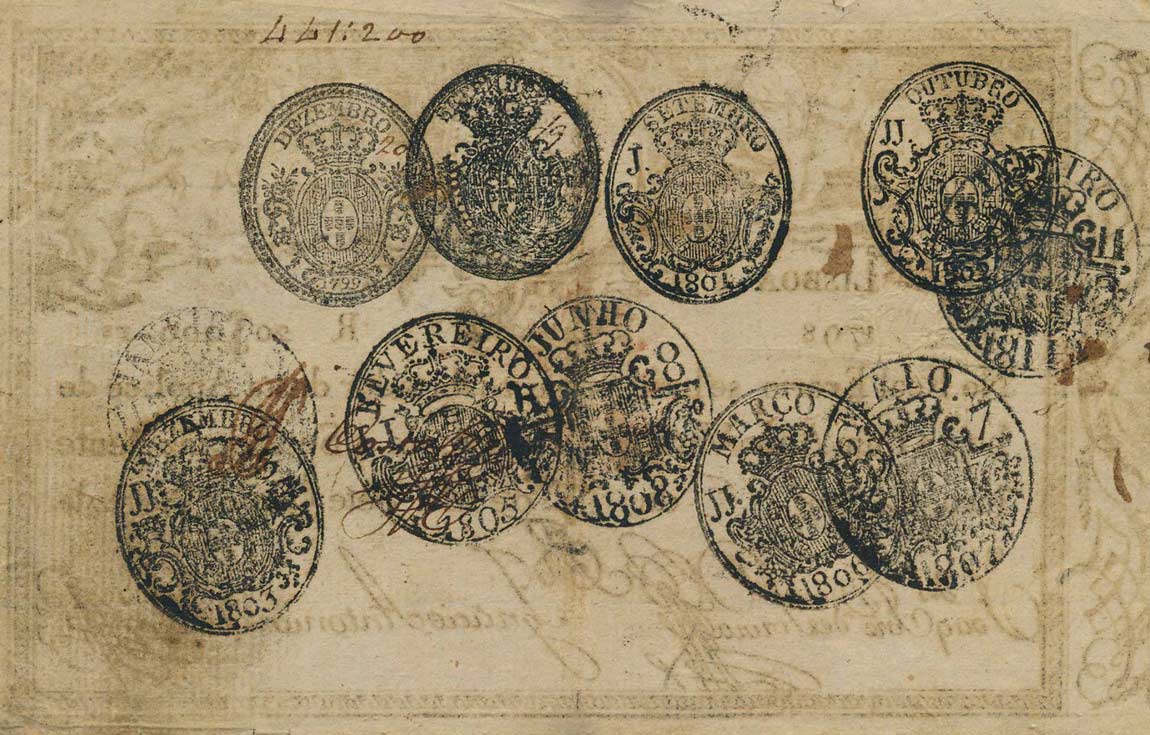 Back of Portugal p45: 20000 Reis from 1828