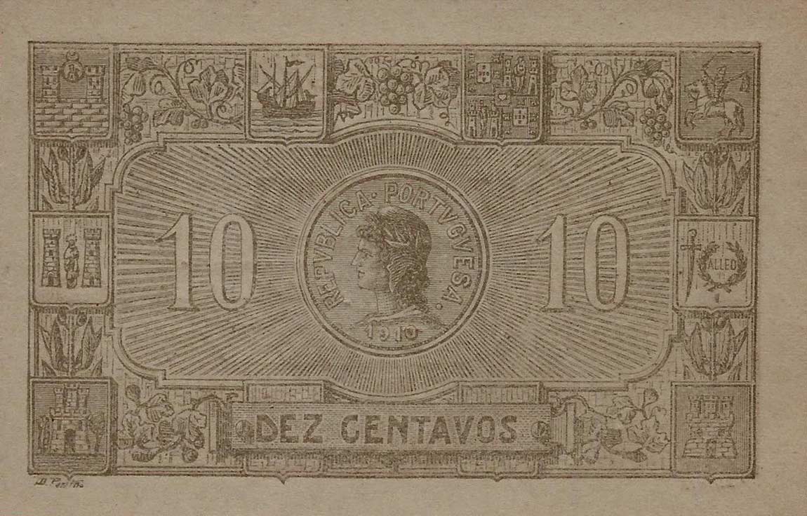 Back of Portugal p96: 10 Centavos from 1917
