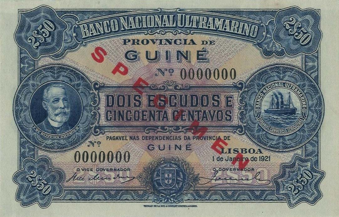 Front of Portuguese Guinea p13s: 2.5 Escudos from 1921