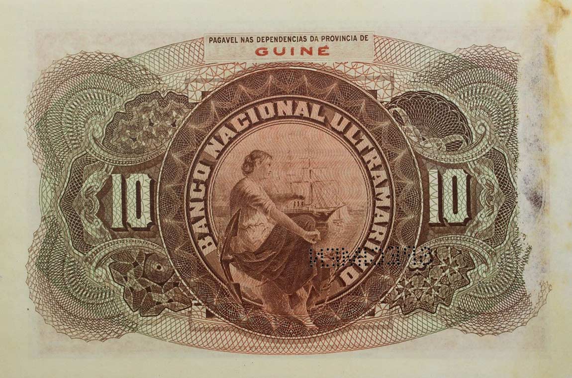 Back of Portuguese Guinea p15s: 10 Escudos from 1921