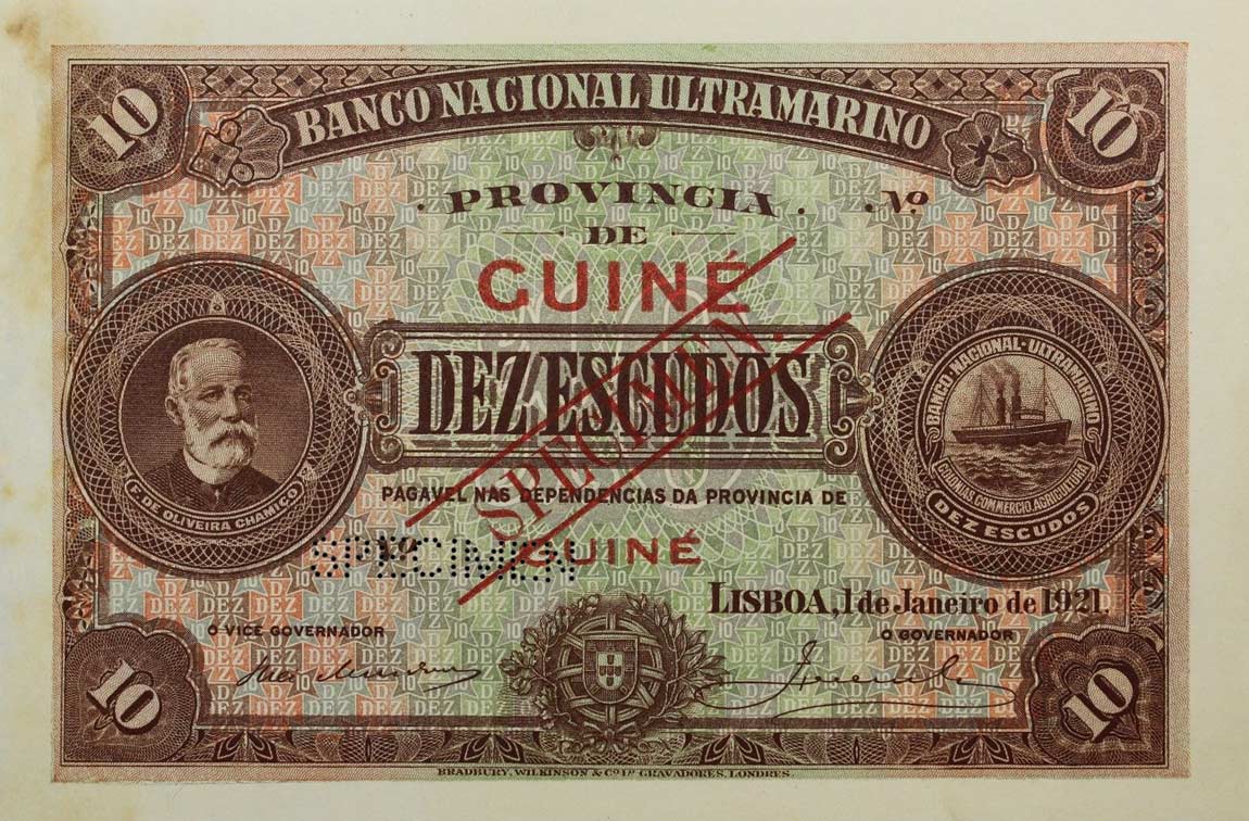 Front of Portuguese Guinea p15s: 10 Escudos from 1921