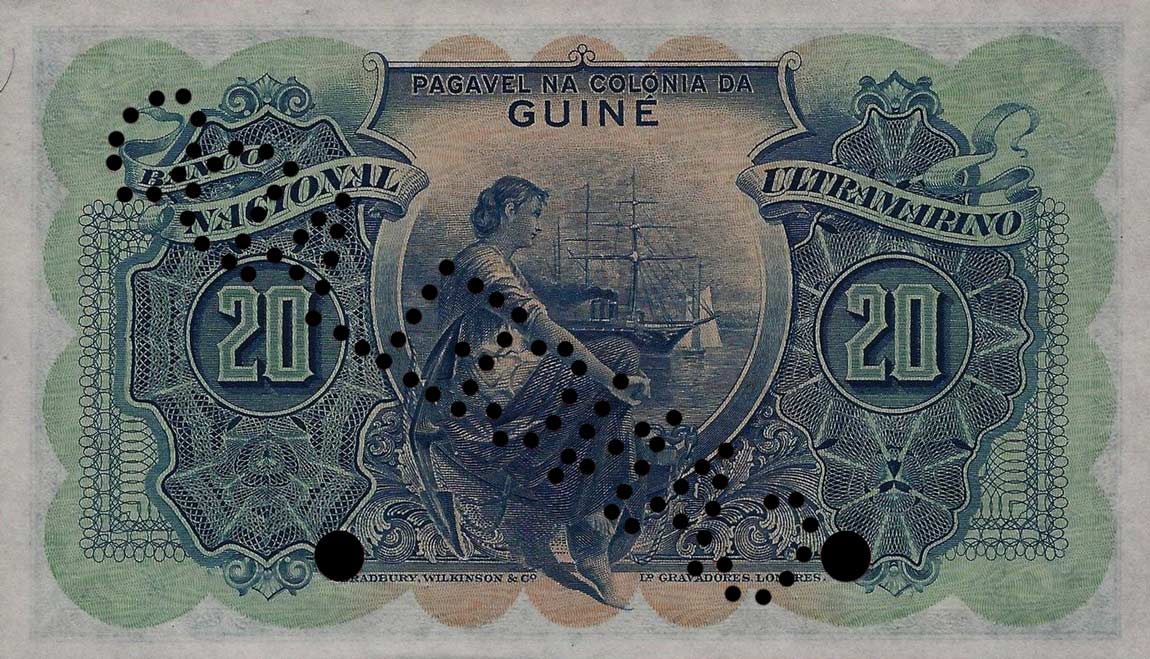 Back of Portuguese Guinea p22s: 20 Escudos from 1937