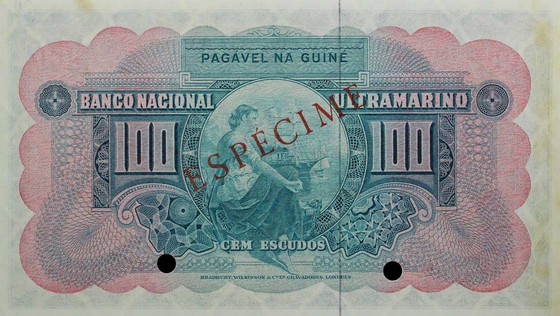 Back of Portuguese Guinea p41s: 100 Escudos from 1964