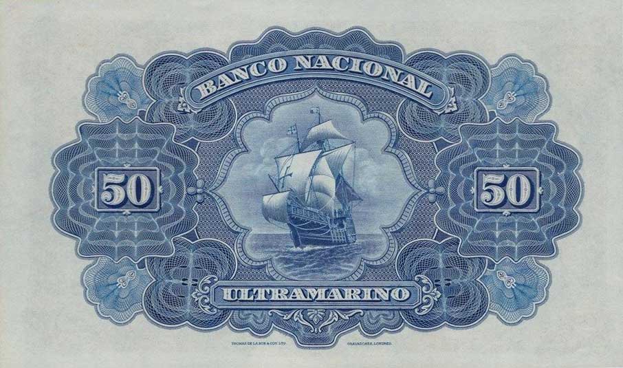 Back of Portuguese India p28ct: 50 Rupia from 1924