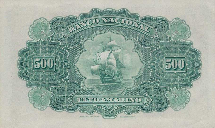 Back of Portuguese India p30ct: 500 Rupia from 1924