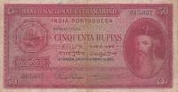 p38a from Portuguese India: 50 Rupia from 1945