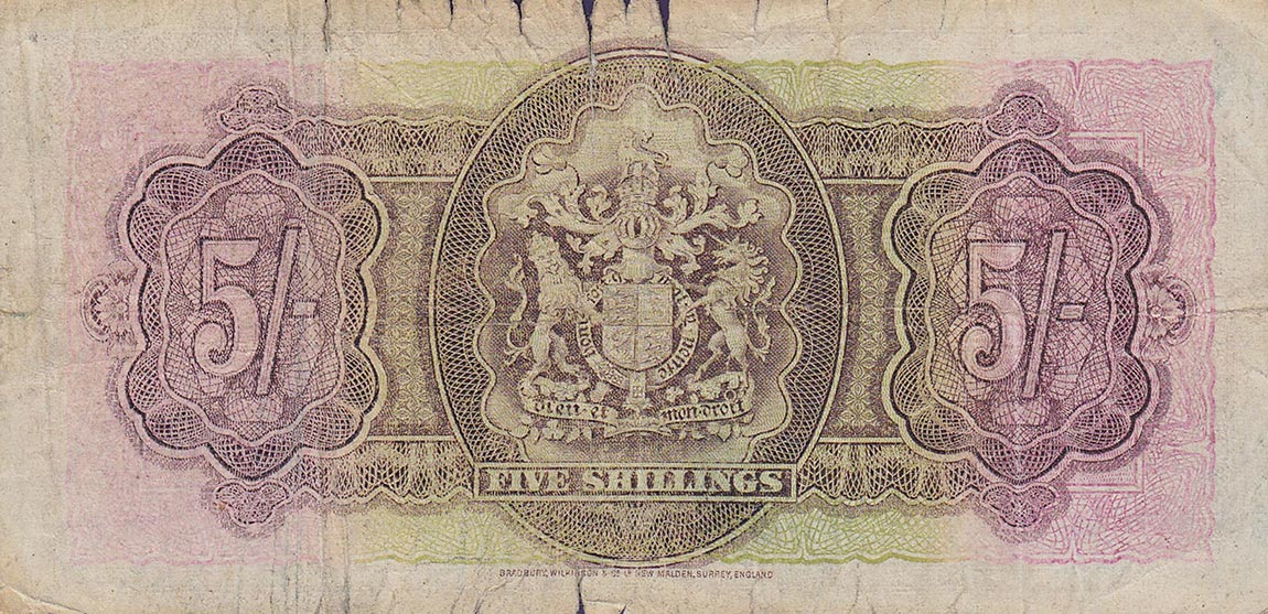 Back of Bermuda p14: 5 Shillings from 1947