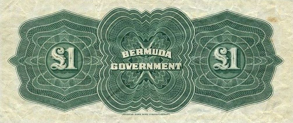 Back of Bermuda p1: 1 Pound from 1914