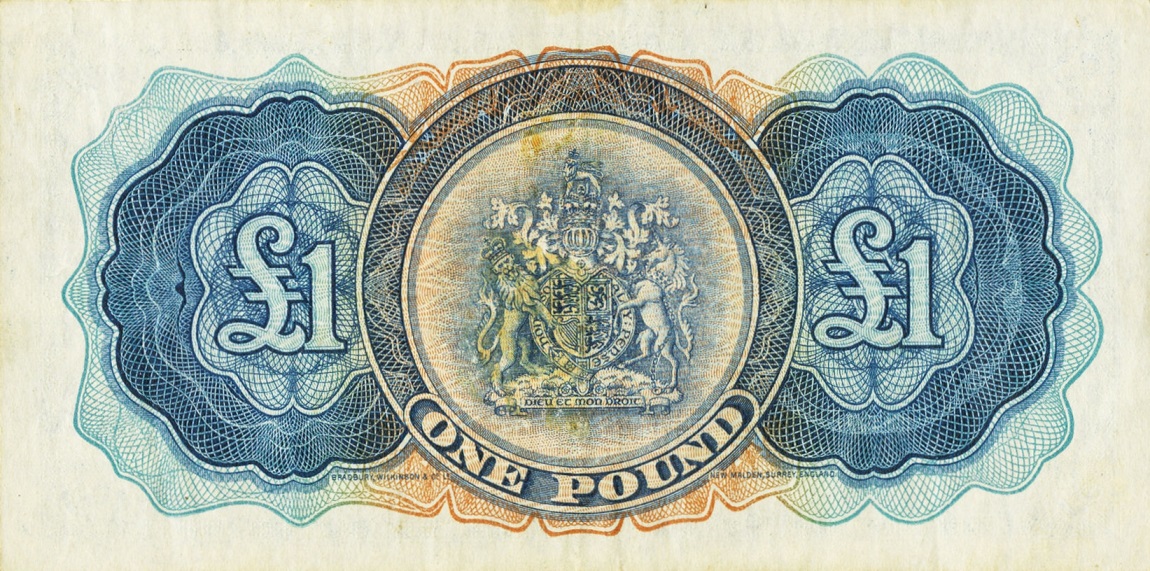 Back of Bermuda p20a: 1 Pound from 1952
