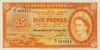 p21a from Bermuda: 5 Pounds from 1952