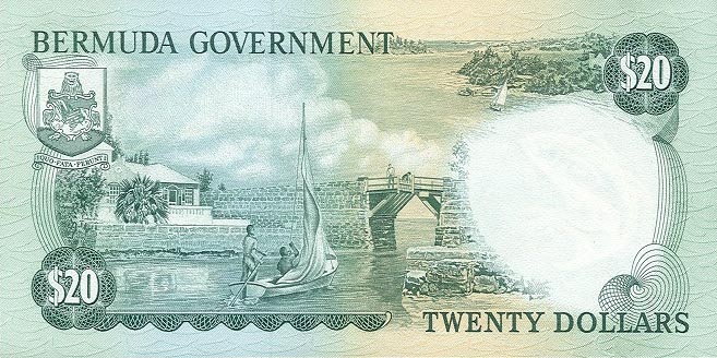 Back of Bermuda p26a: 20 Dollars from 1970