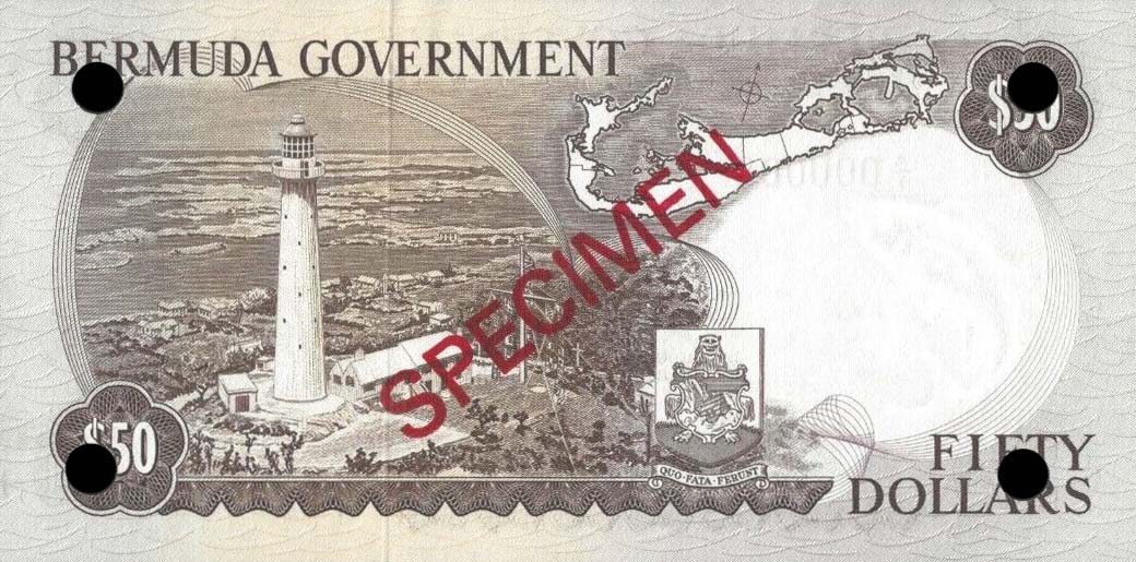 Back of Bermuda p27s: 50 Dollars from 1970