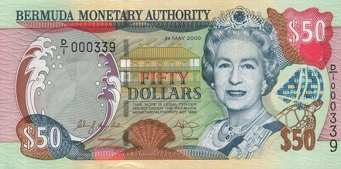 Front of Bermuda p54a: 50 Dollars from 2000