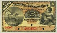 p14s from Puerto Rico: 5 Pesos from 1895