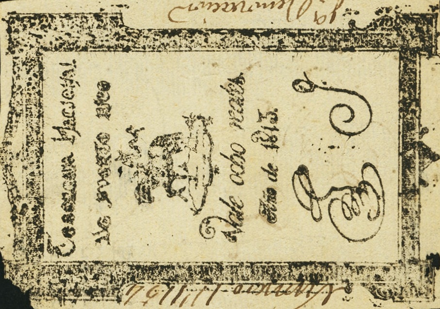 Front of Puerto Rico p2a: 8 Reais from 1813