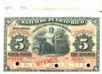 p41s from Puerto Rico: 5 Pesos from 1904