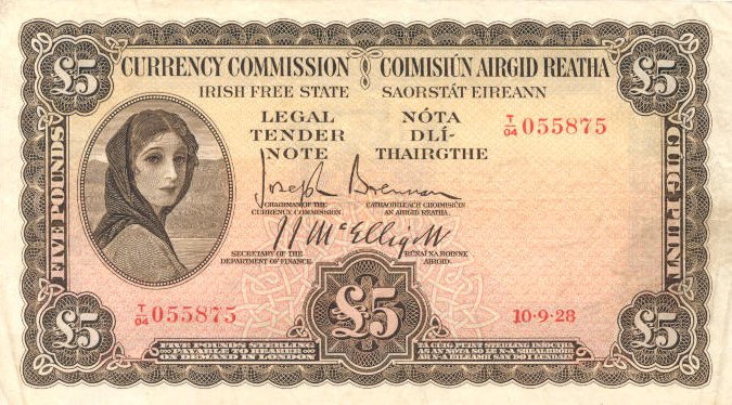 Front of Ireland, Republic of p3Aa: 5 Pounds from 1928