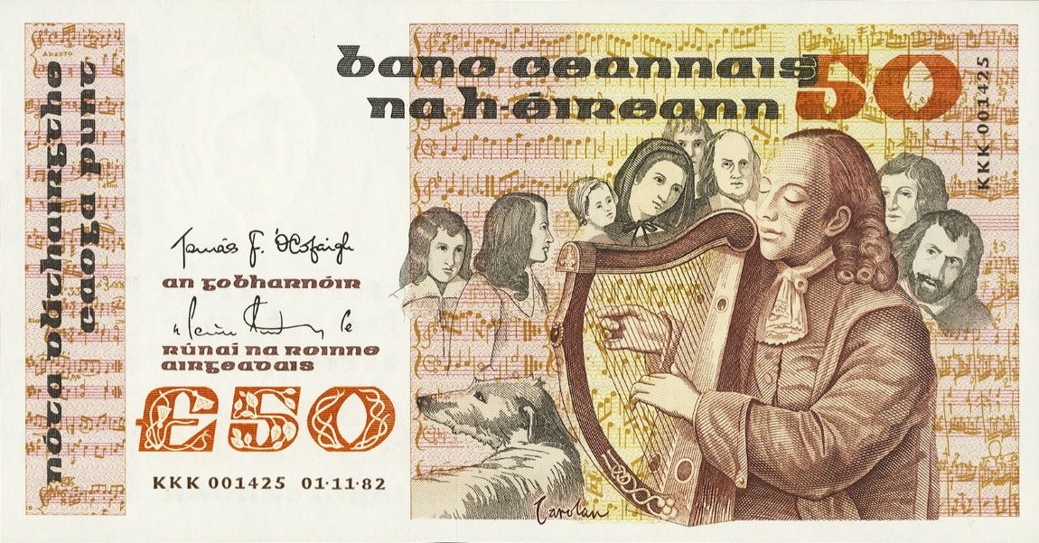 Front of Ireland, Republic of p74r1: 50 Pounds from 1982
