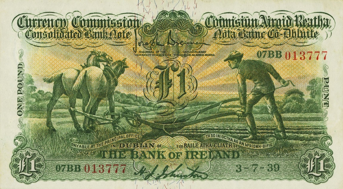 Front of Ireland, Republic of p8b: 1 Pound from 1939