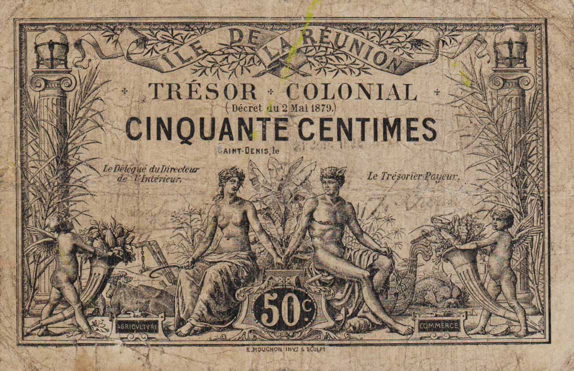 Front of Reunion p8: 50 Centimes from 1886