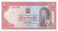 p28b from Rhodesia: 1 Pound from 1967