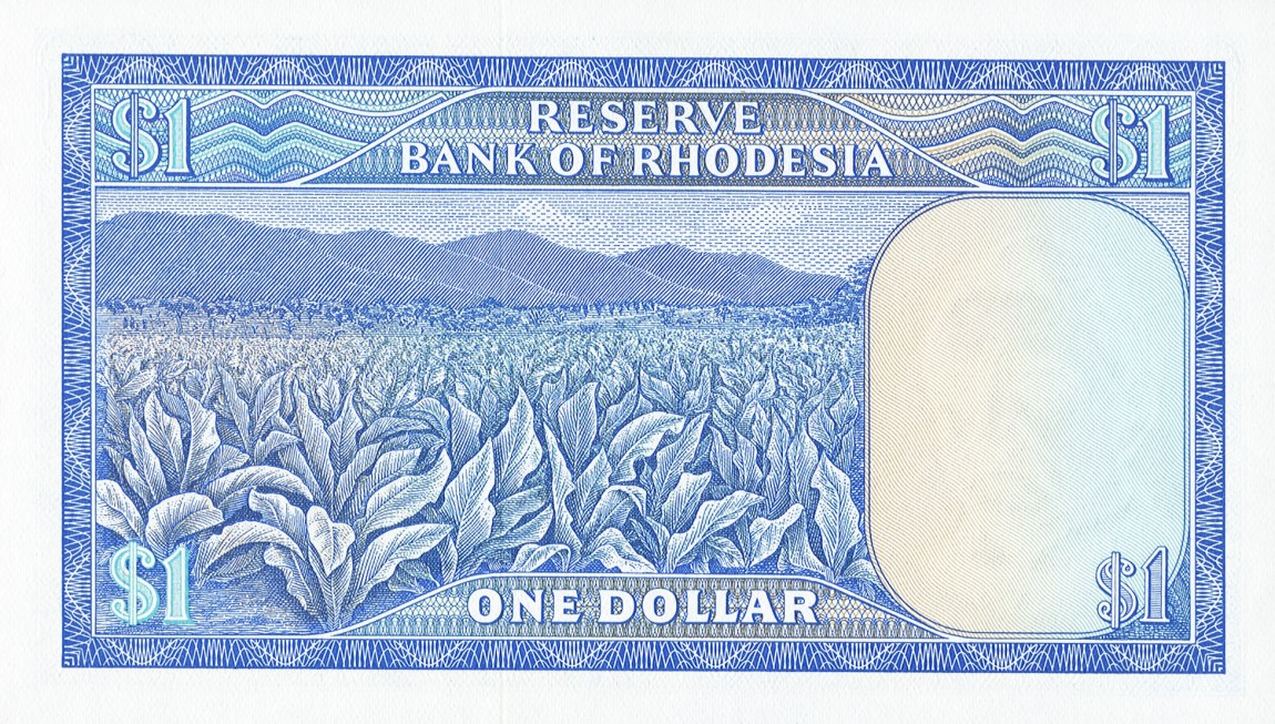 Back of Rhodesia p30b: 1 Dollar from 1971
