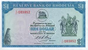 p30j from Rhodesia: 1 Dollar from 1974