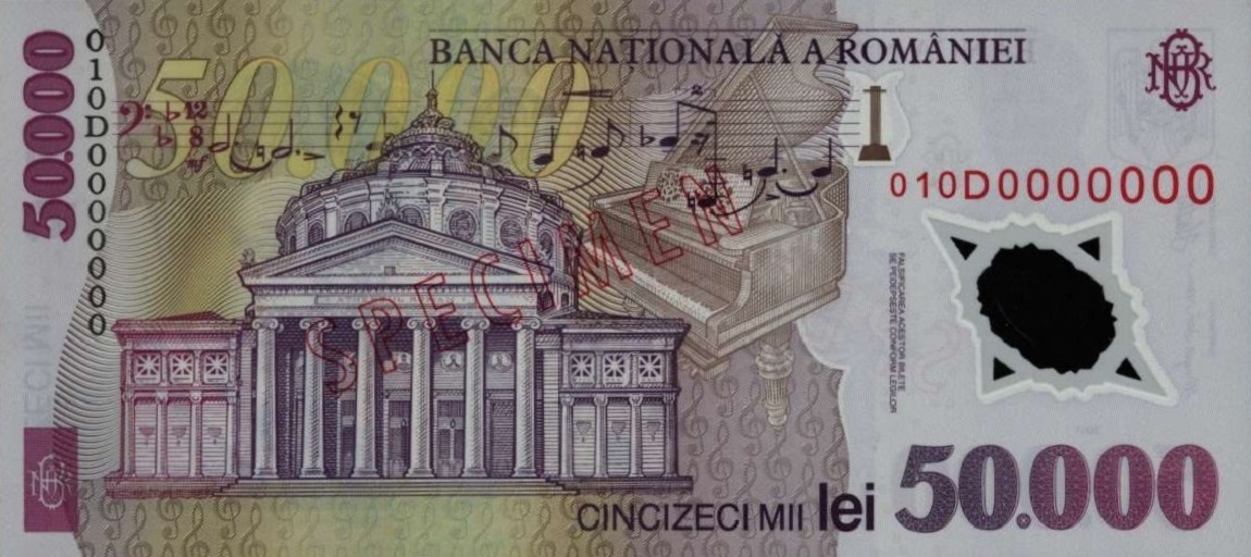 Back of Romania p113s: 50000 Lei from 2001