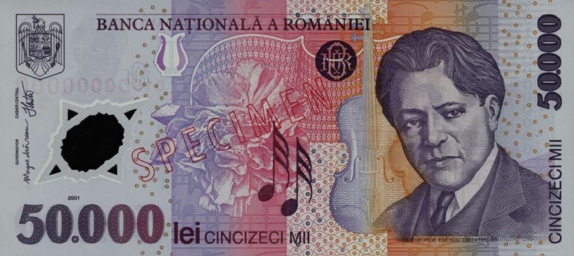 Front of Romania p113s: 50000 Lei from 2001