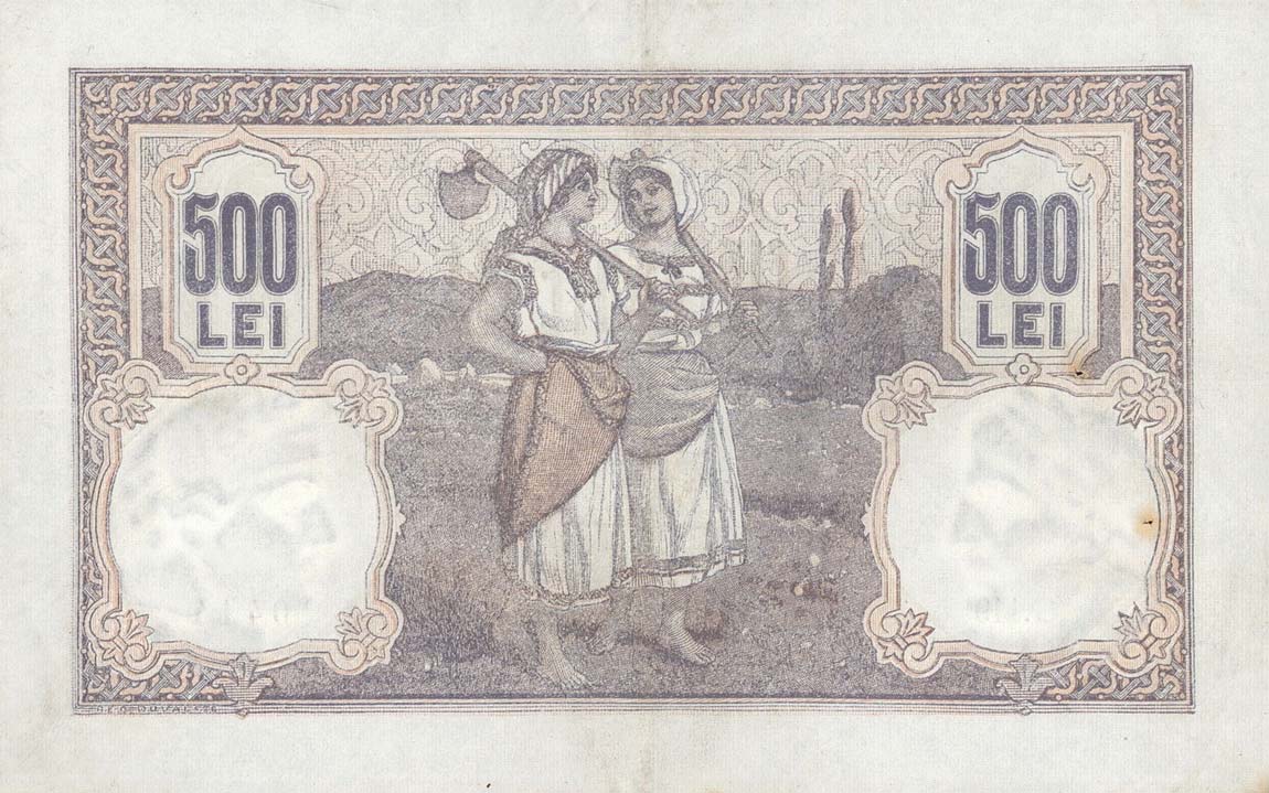 Back of Romania p22c: 500 Lei from 1916